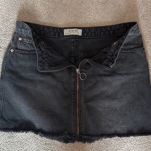 We The Free Charcoal Denim Mini Skirt